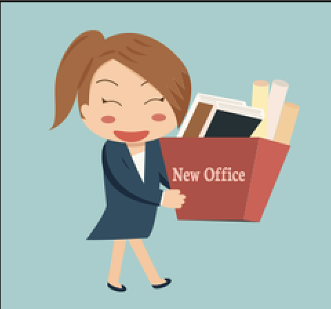 Nouvelle employée arrivant à son bureau
